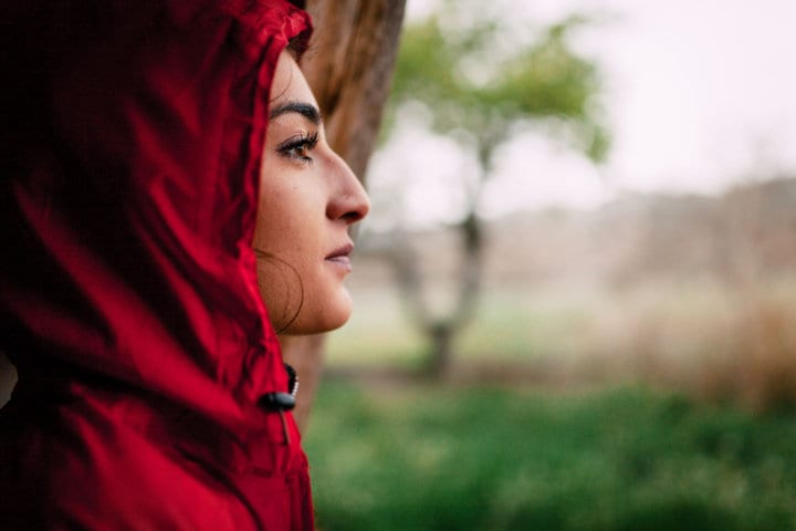 Woman outside with nature