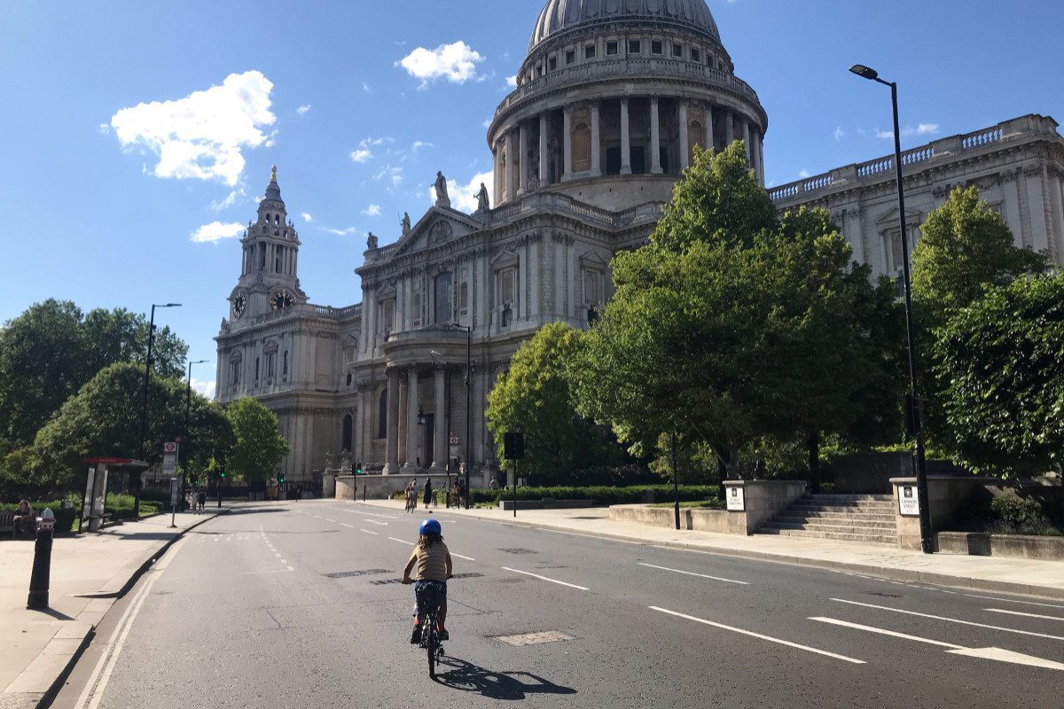 Cycling the empty streets of London