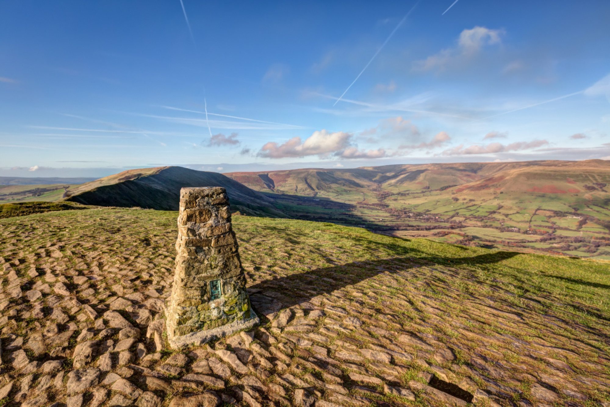 Trig Point on Mam Tor in the Peak District