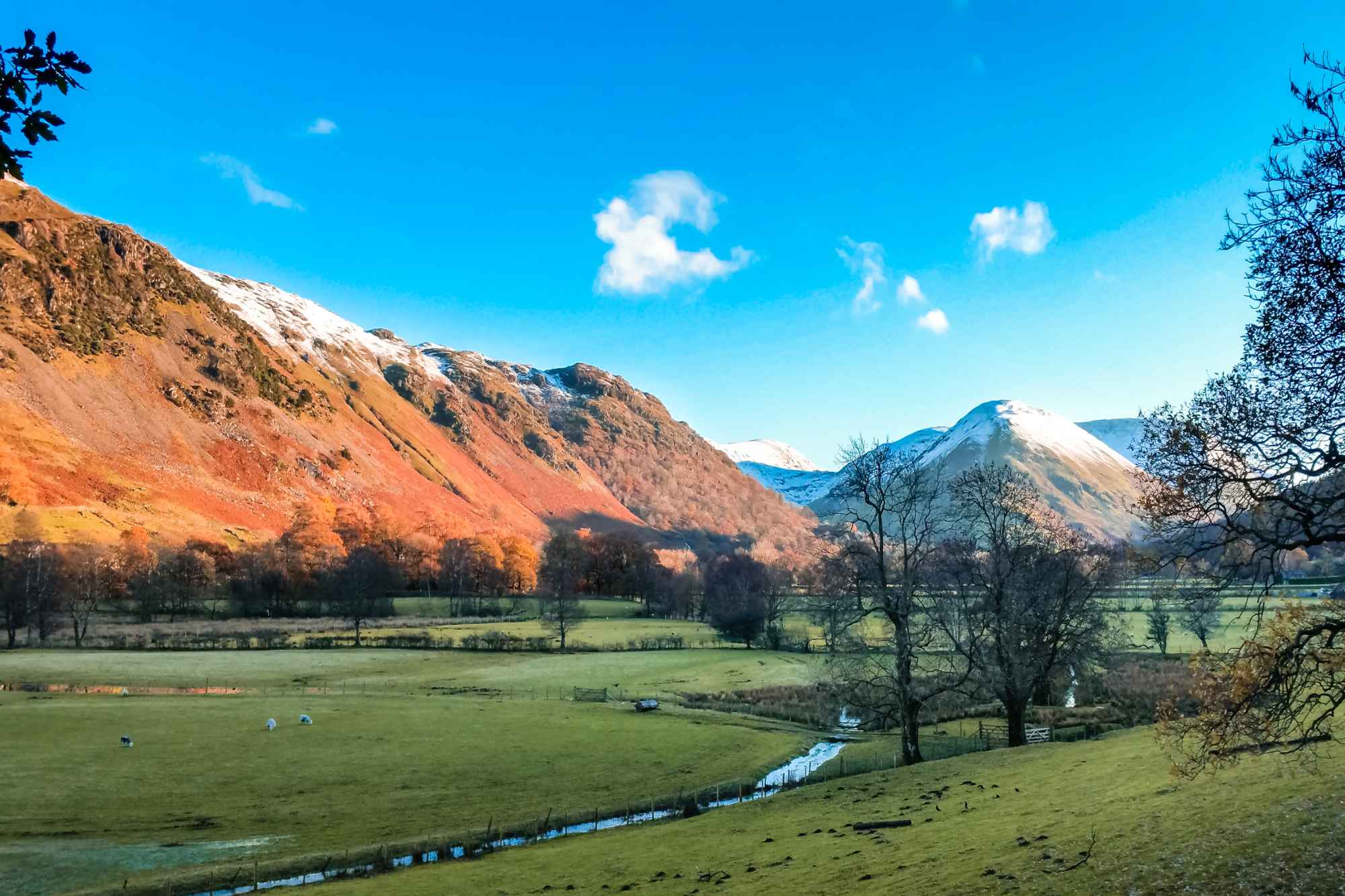 Ullswater Valley in the Lake District on a winters morning