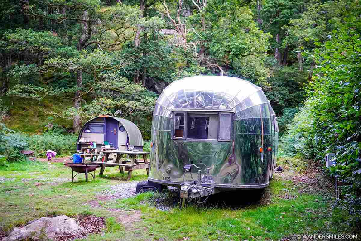 Airstream and landpod at YHA Borrowdale