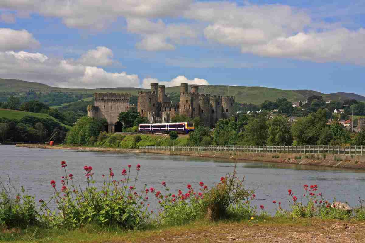 Training passing Conwy Castle