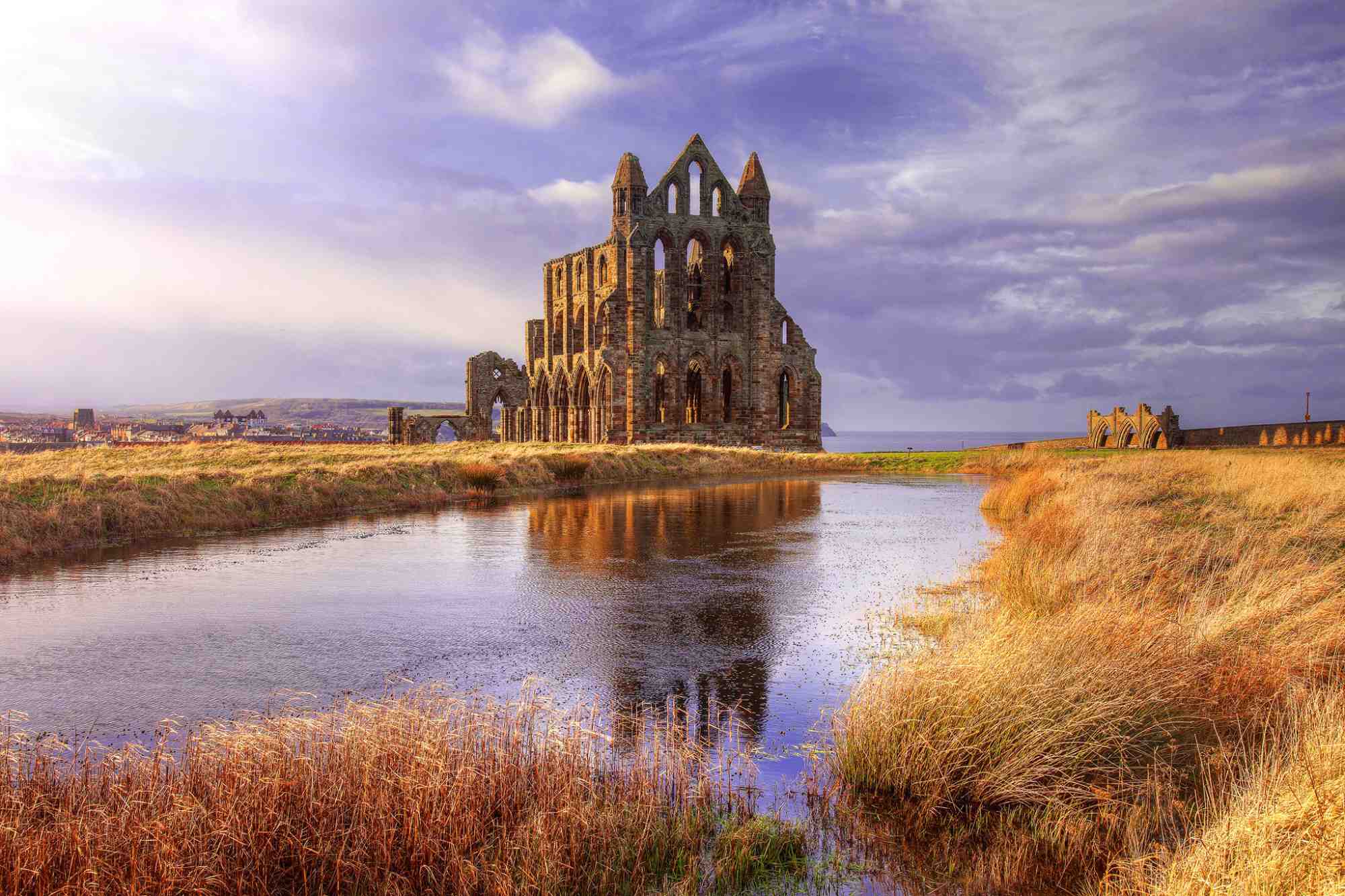 Whitby Abbey ruins in the winter