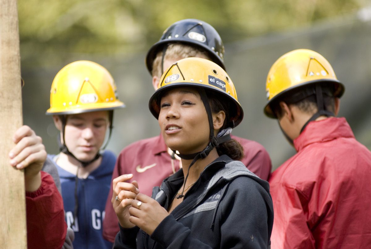 Group of teenagers participating in climbing activites