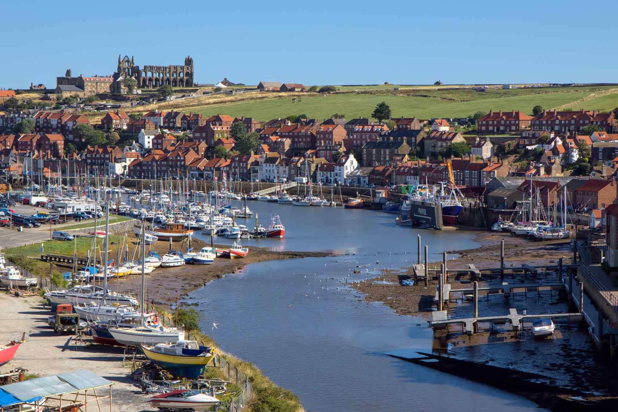 A pretty view of Whitby Harbour