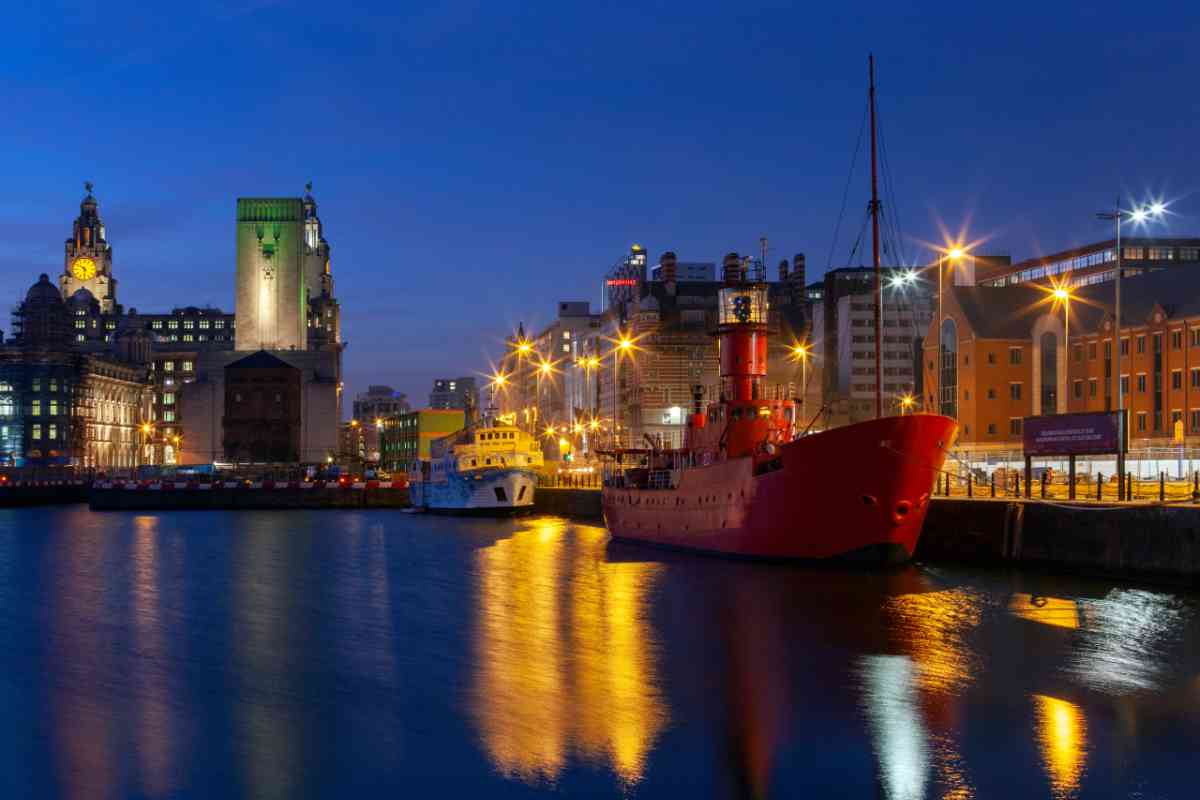 Liverpool Albert Docks at night 