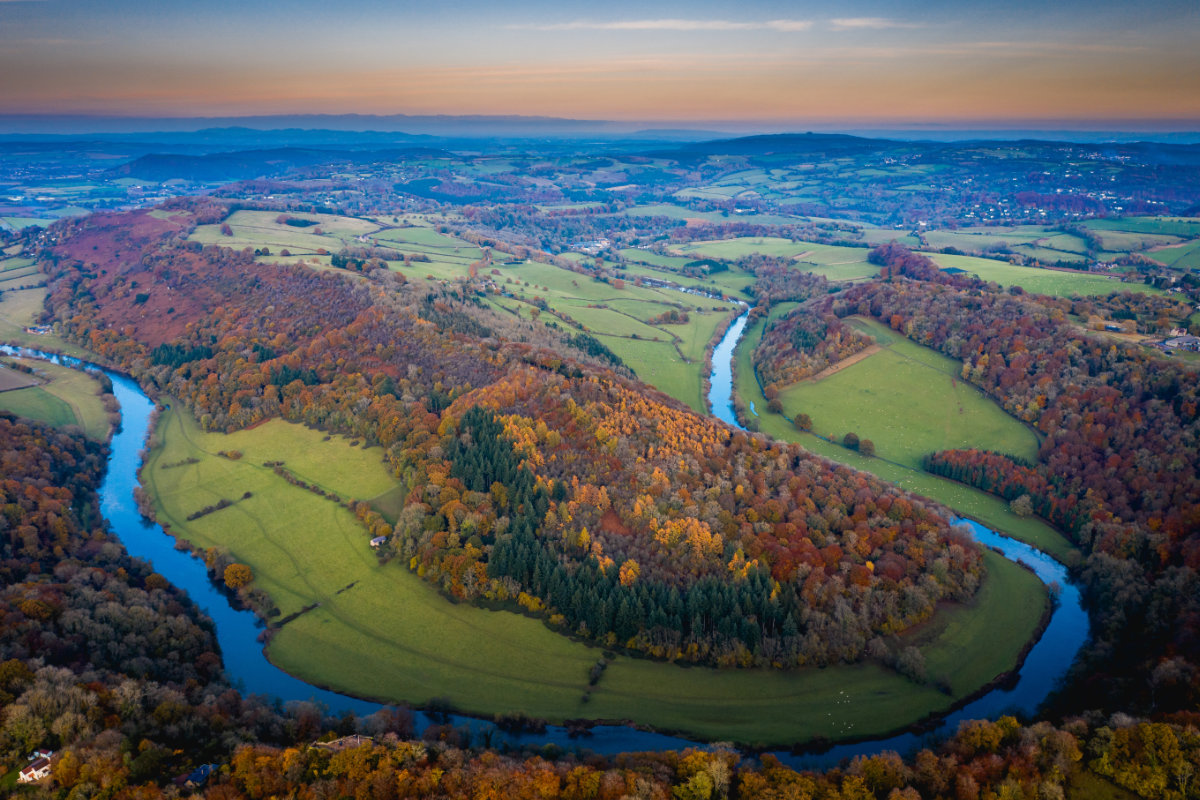 Arial view of River Wye