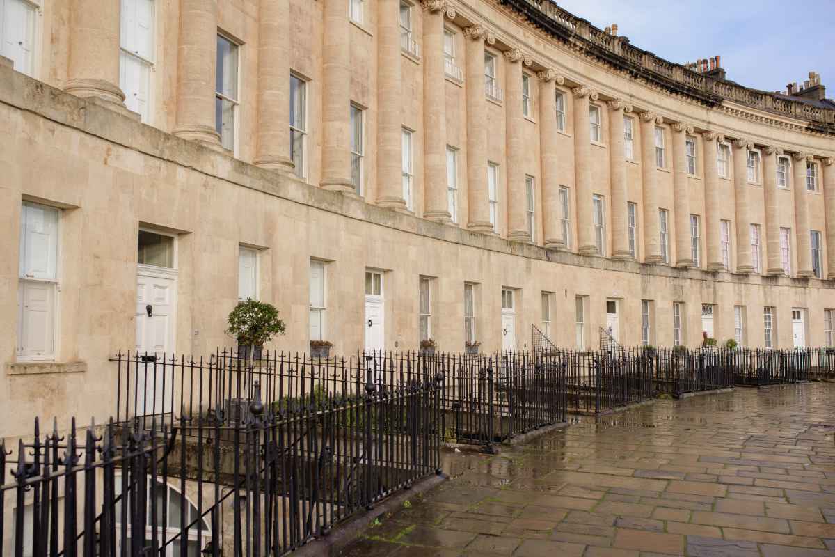 The famous Royal Crescent in Bath, England